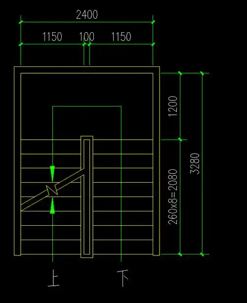 7mm,踏步宽260(这个步高和步宽是标准住宅公用楼梯的宽度,比较平缓,户
