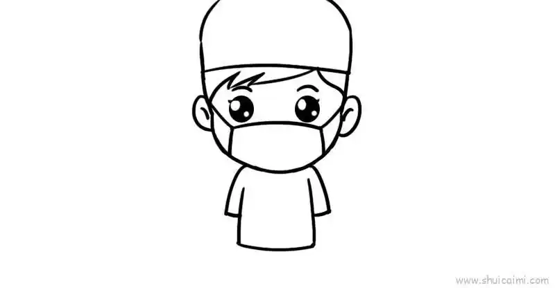 医生戴口罩儿童画怎么画医生戴口罩简笔画画法