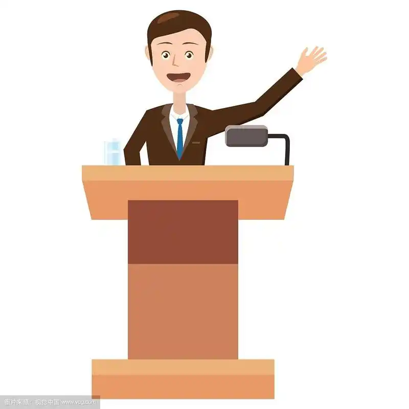 演讲者做报告图标卡通风格