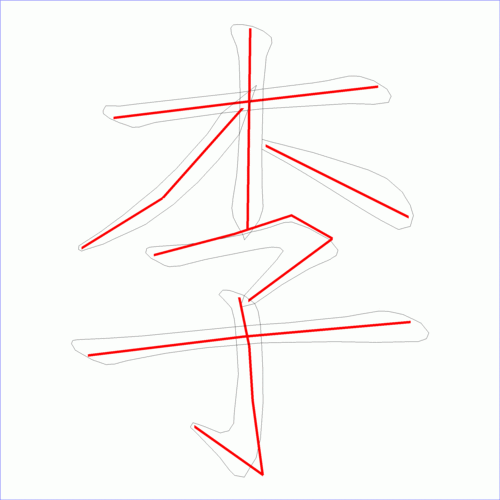 国字李的笔顺7画