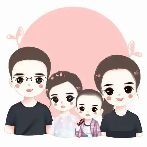 一家四口用什么头像?换上手绘头像,简单好看