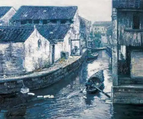 陈逸飞江南水乡系列风景油画欣赏
