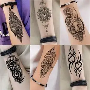 小腾防水男女半臂小臂腿龙虎狼持胳膊纹身贴女手t臂图案久仿真刺