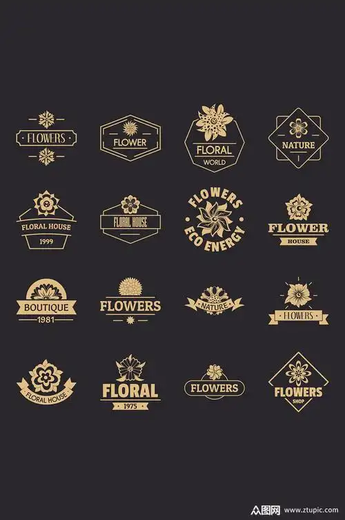 花标志图标集16个花商标网插图