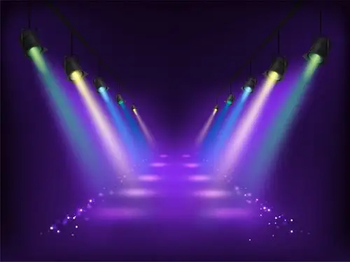 舞台背景炫彩矢量t台舞台灯光背景素材