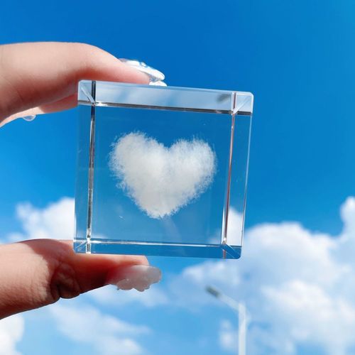 ins爱心型云朵生日礼物送女友闺蜜礼品水晶云立方体小清新桌面摆