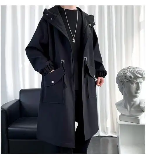 风衣男风衣外套男春秋中长款男士秋季薄款大衣2021新款长款日系外套