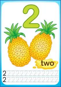 成熟浆果和水果的收获.我们数和写数字从1到10照片