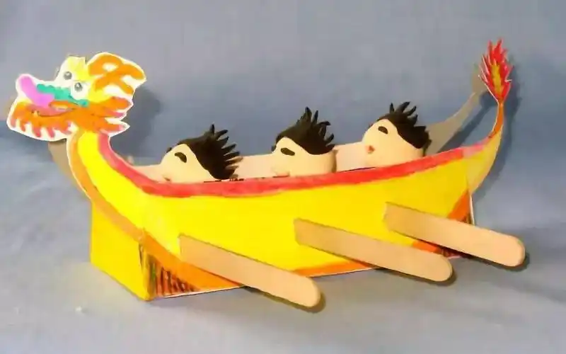 幼儿园端午节手工 赛龙舟_纸盒