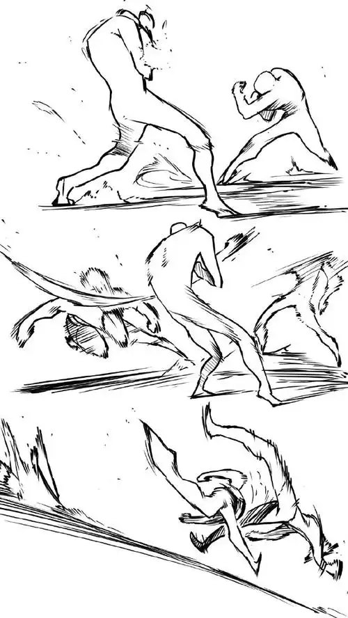 绘画参考#分享一些打斗人体素材参考!