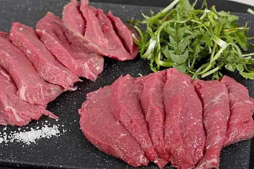 切片,生食,牛肉,沙拉