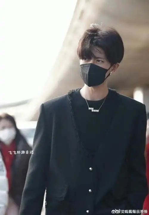 任嘉伦巴黎到达机场图,这套造型好酷