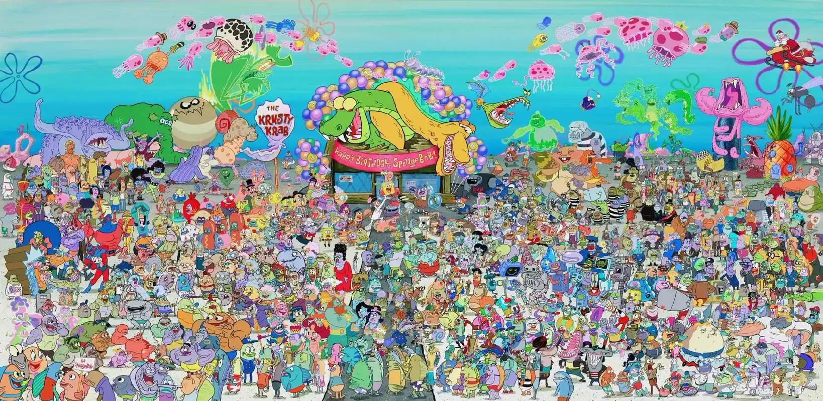 海绵宝宝全家福高清4k电脑手机壁纸.想要的小伙伴评论区留言点 - 抖音