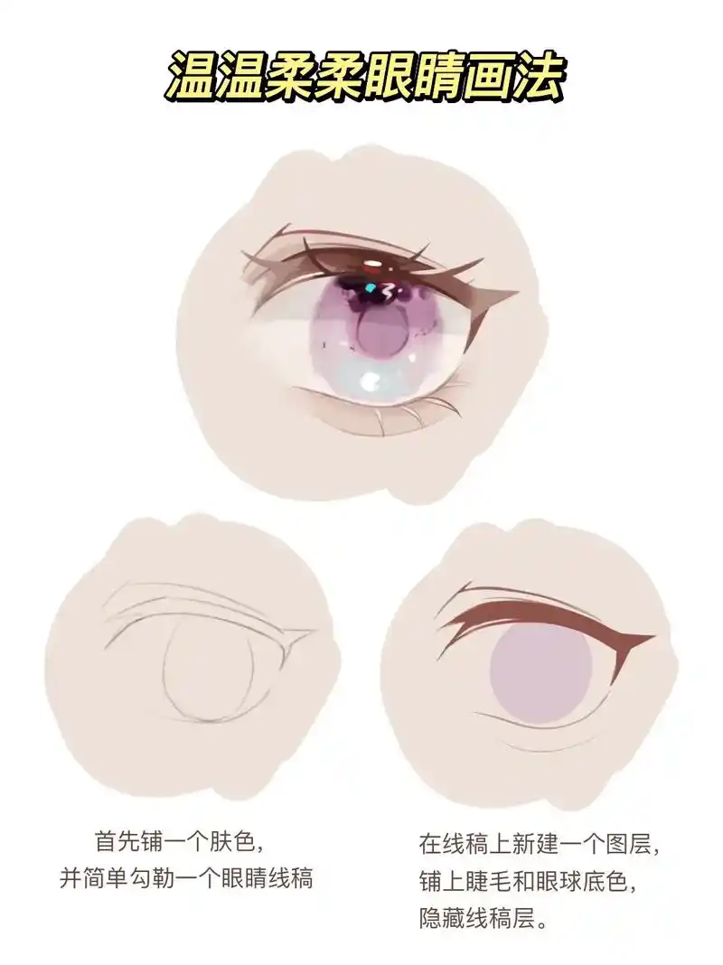 温温柔柔眼睛画法.