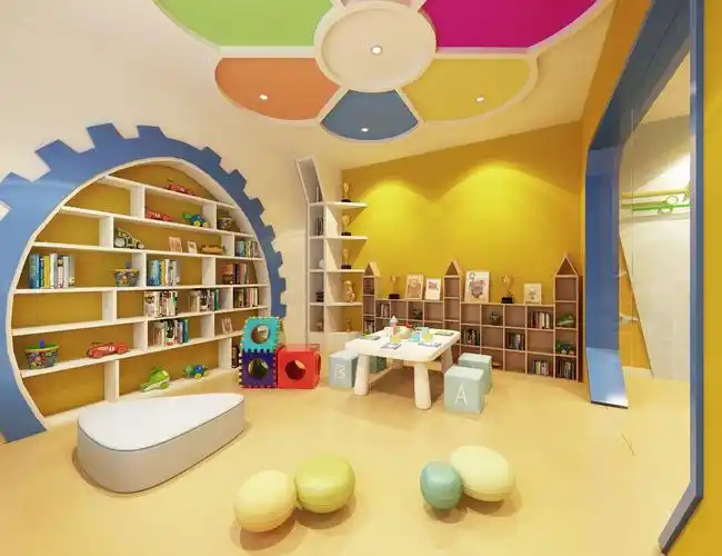 儿童培训中心装修设计效果图片早教中心黄色清新风格装修图160平米