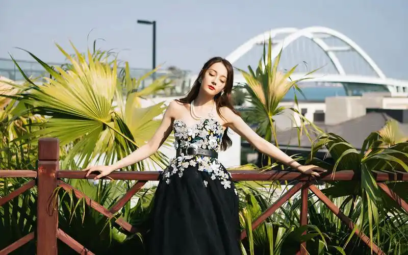 迪丽热巴抹胸性感高清桌面壁纸