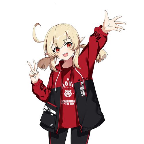 知美游戏周边可莉动漫外套二次元打底红色潮流动漫t恤