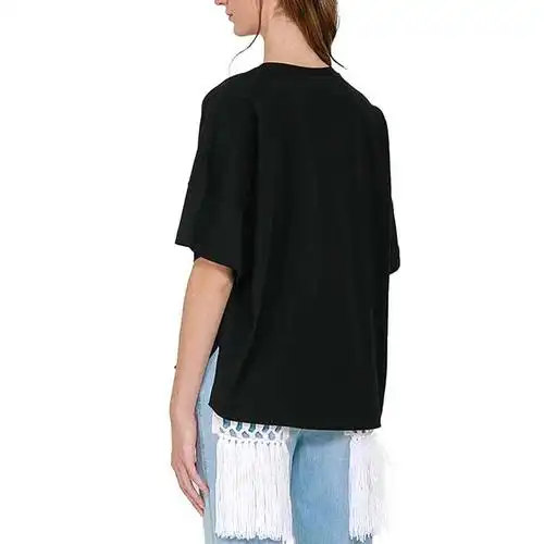 香港直邮loewe罗意威女士黑色棉t恤时尚潮流s540333xat1100