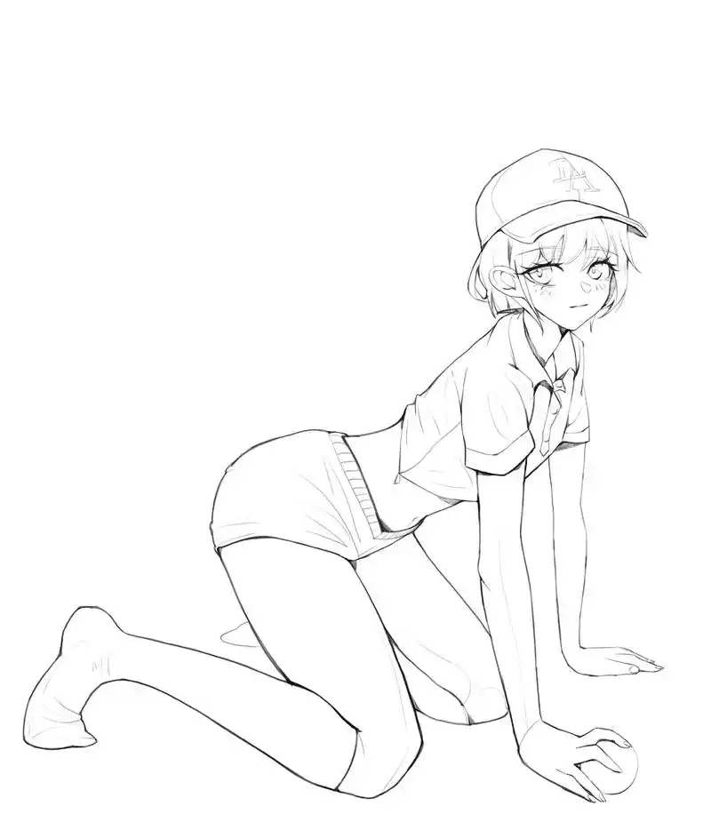 二次元 #插画分享 #板绘过程 #平涂 要开始练人体了 - 抖音