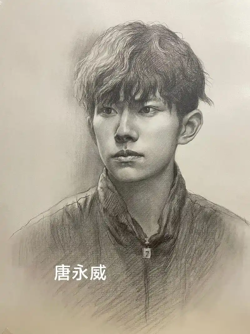 难得抽空小画一下.#易烊千玺#美术生 #素描头像 #易烊千玺 - 抖音