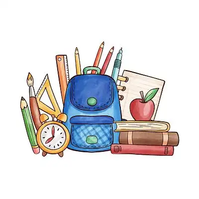 彩色卡通文具铅笔橡皮暑期招生png素材