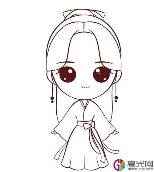 q版杨幂简笔画教程,q版白浅上神简笔画步骤图