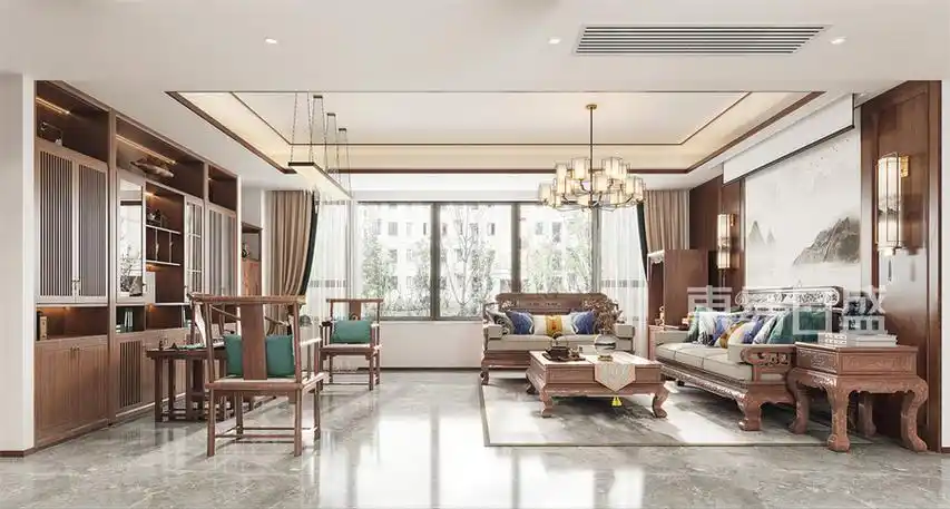 新中式客厅装修效果图-东易日盛装饰集团官网