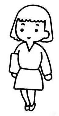 女老师简笔画100张 并且将女教师的衣服包括领子