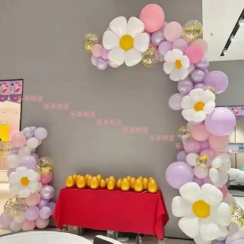 三八节日装饰紫色气球装扮用品店铺开业室内布置生日派对结婚礼