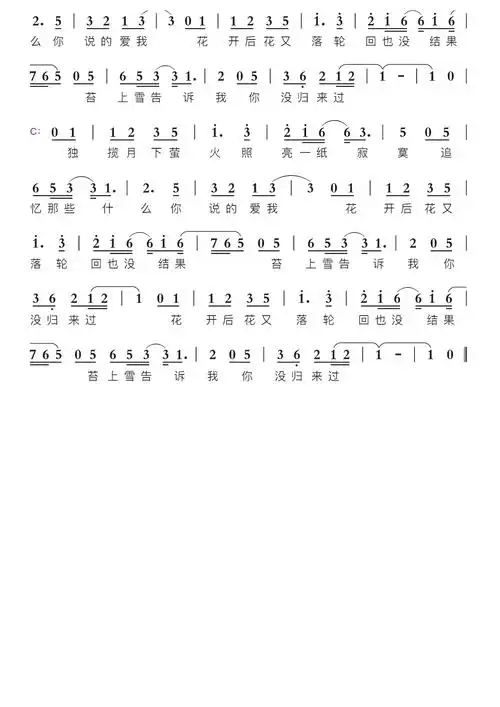 南山忆智能简谱