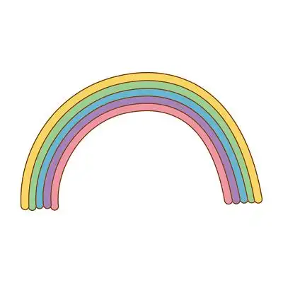 手绘卡通彩虹矢量素材