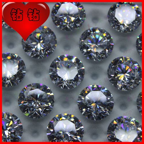 5a圆形锆石cz白色裸石水晶钻  大尺寸透明色仿真钻石12~25mm
