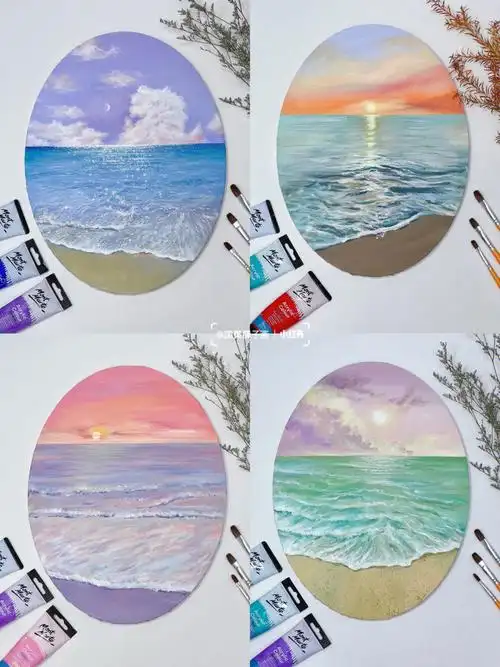 丙烯画海浪沙滩系列初阶课程