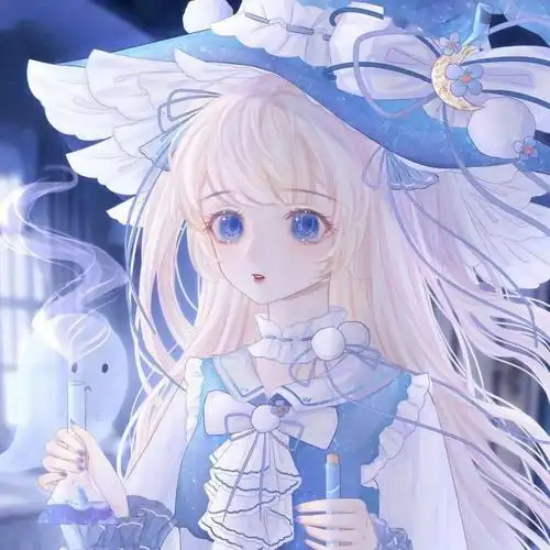 蓝色系可爱女生头像