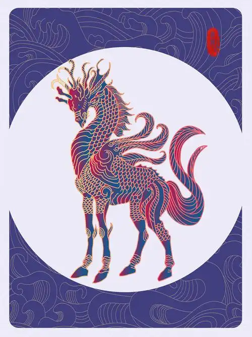 国风祥瑞神兽麒麟