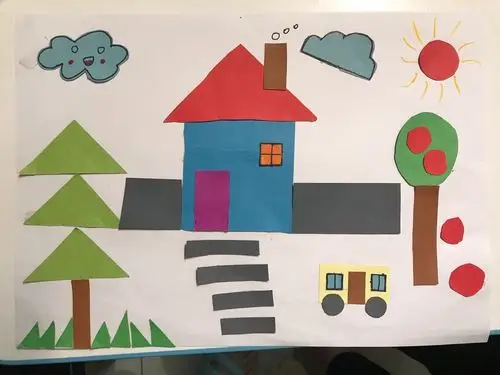 北关小学二年级3班~~~~~不同图形拼成的图画