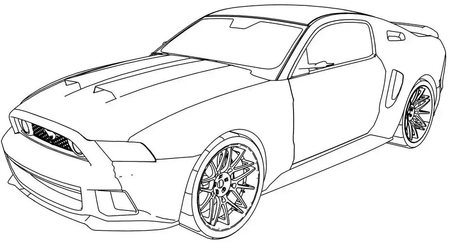 mustang gt car coloring page | wecoloringpage.com