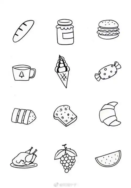 ai设计素材-淘宝英语英国食物简笔画食物简笔画简笔画人文绘画食物简