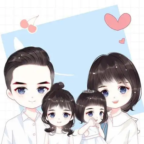 幸福藏在头像里三口之家四口之家全家福头像