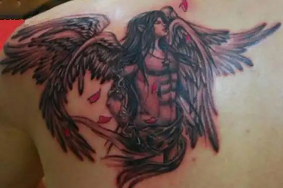 六翼天使后背纹身图案满背纹身