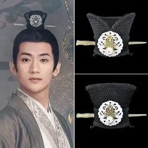 000人付款淘宝红黑色古装男子头饰古代汉朝发冠古装汉服发冠饰品汉服