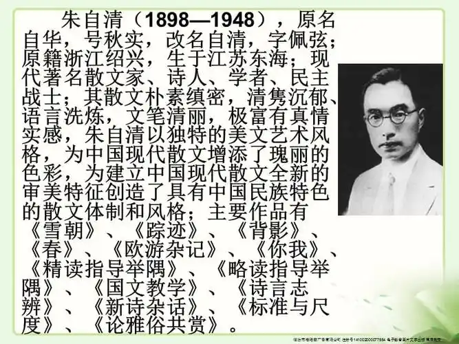 作者简介朱自清ppt