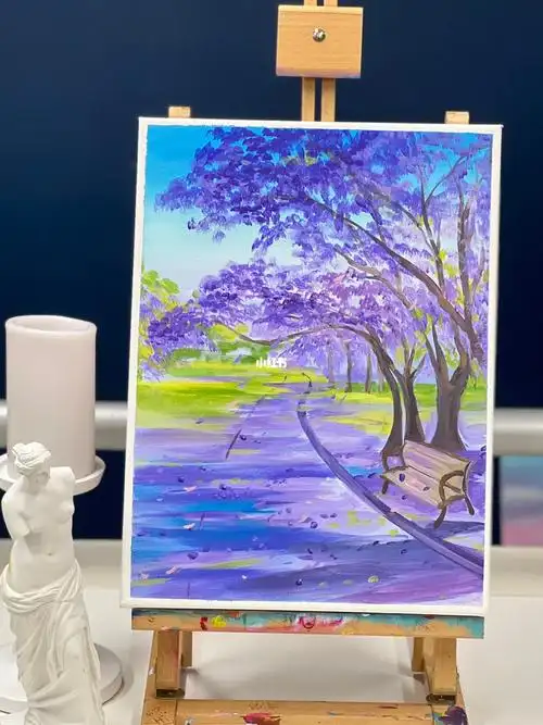 蓝花楹教学视频零基础也可以画出紫色浪漫