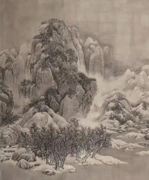 临摹范宽雪景寒林图