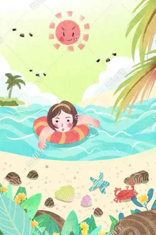 夏季海边游泳psd分层素材模板下载(图片id:529760)_-卡通动漫-psd分层