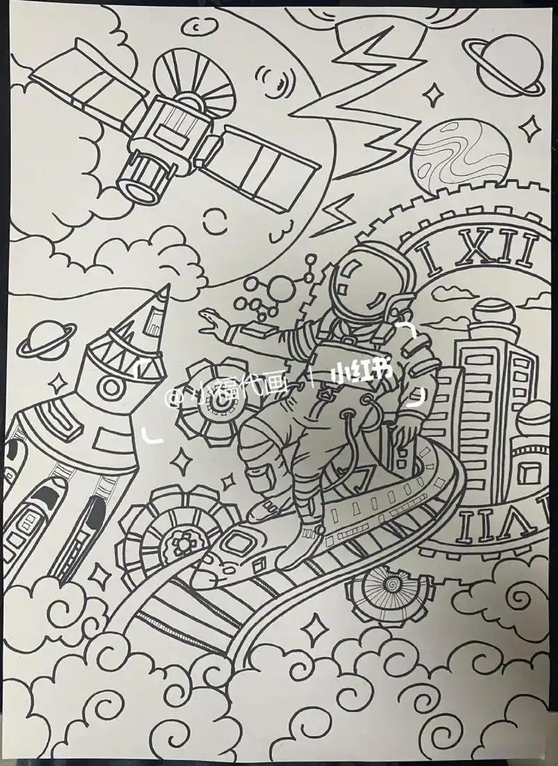 科幻科技主题绘画海报|4k马克笔含草图 科幻科技主题绘画海报|4k马克