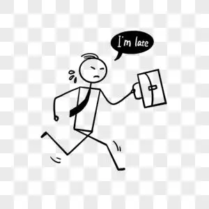 简笔画线浣熊上班迟到的人简笔画素材