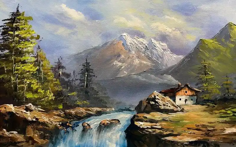 【丙烯画】【绘画教程】简单的风景画-easy landscape painting