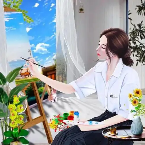 温婉尔雅的女人头像女人侧脸看书的头像