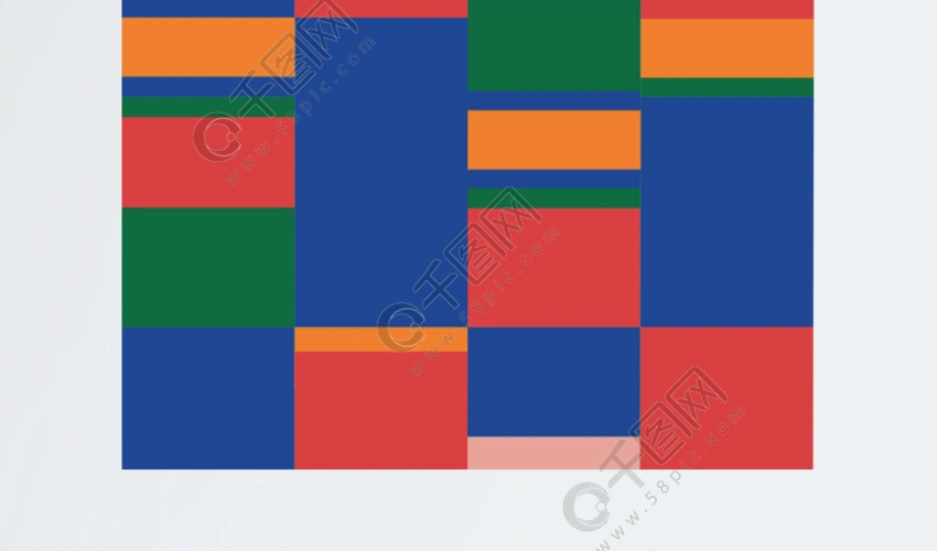 原创彩色复古喜庆色块拼接客厅地毯